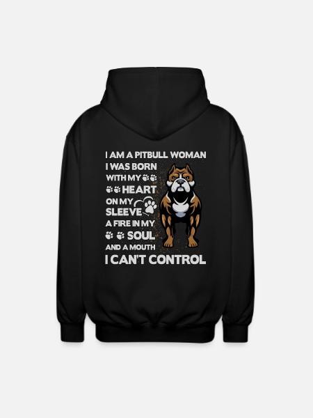 Pitbull Funny Saying - Unisex Hooded Jacket - black