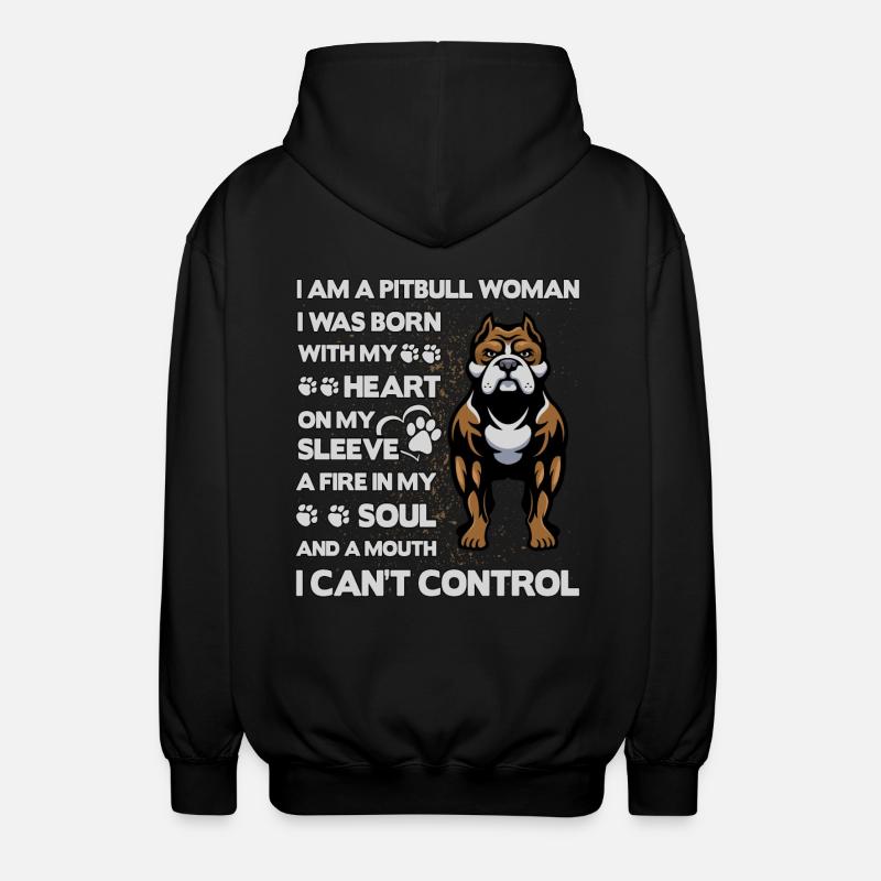 Pitbull Lustiger Spruch - Unisex Kapuzenjacke - Schwarz
