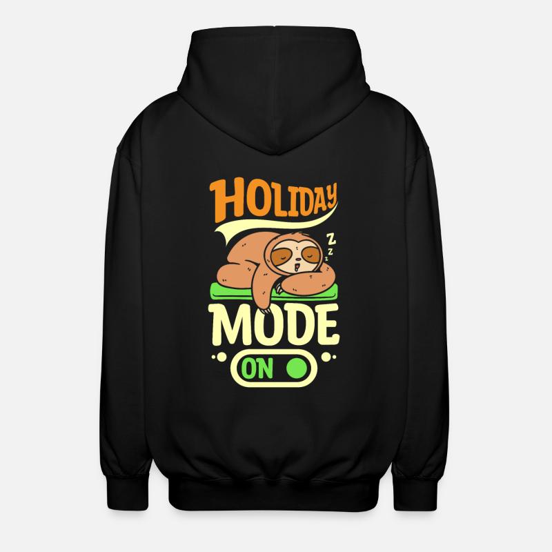 Sloth holiday mode on - Unisex Hooded Jacket - black