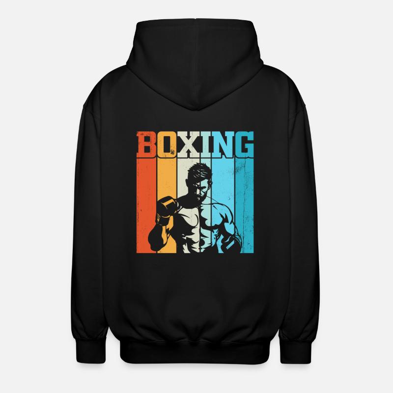Boxen Retro - Unisex Kapuzenjacke - Schwarz
