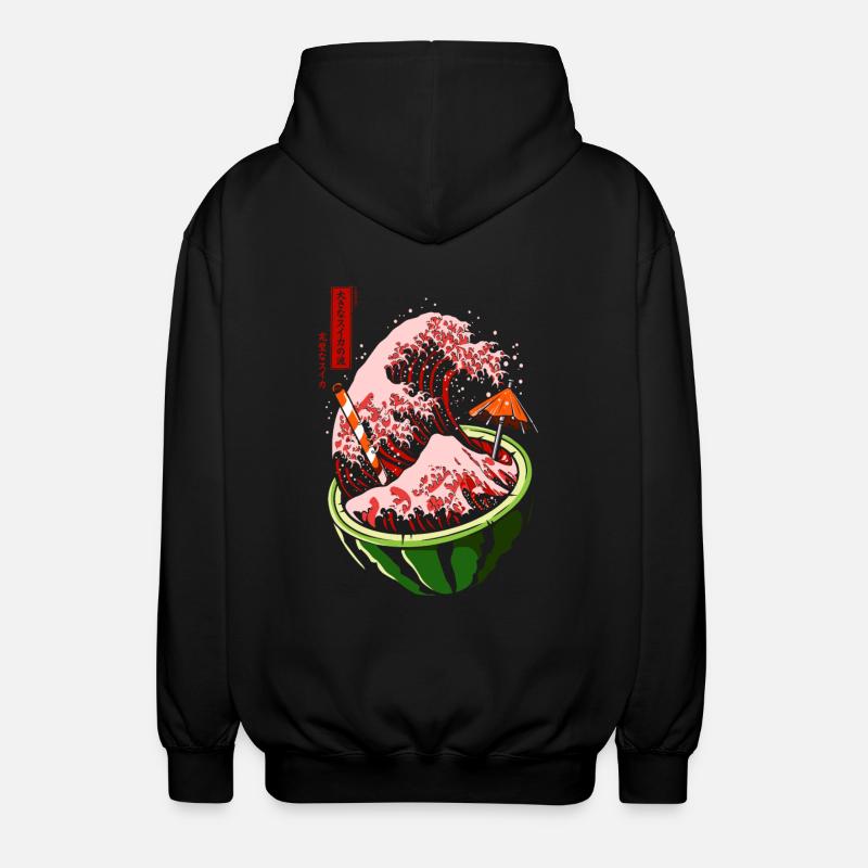 Kanagawa japon Pastèque - Veste à capuche unisexe - noir