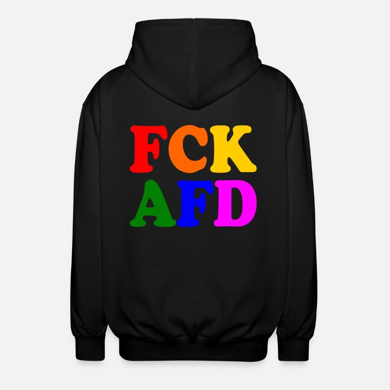 Fck afd - Unisex Kapuzenjacke - Schwarz