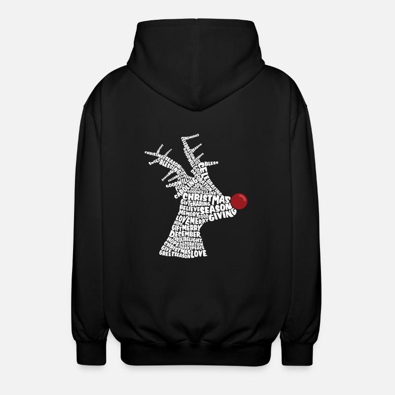 Noël Rudolph Nez Rouge - Veste à capuche unisexe - noir