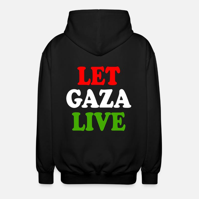 Let gaza live - Unisex Hooded Jacket - black