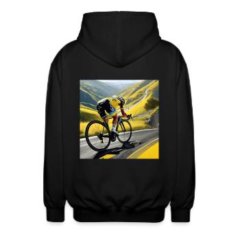 La montée d'or : courses de rêves en montagne - Veste à capuche unisexe - noir - Dos - AI Model Male 185 light (185cm)
