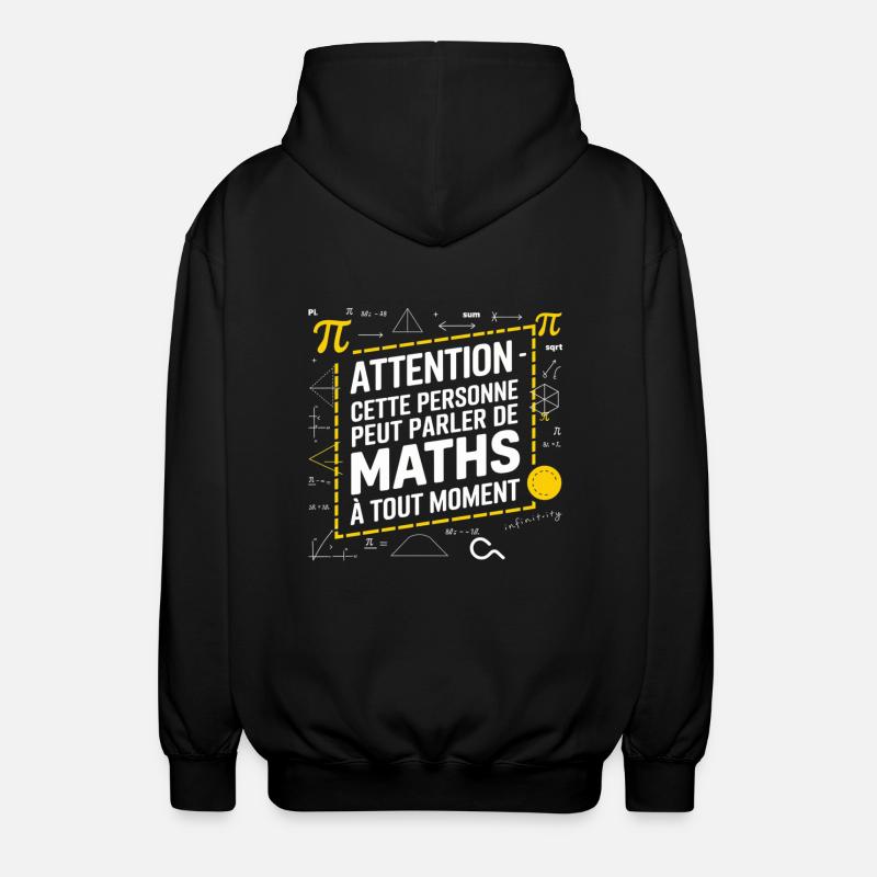 Math Genie mathématique - Veste à capuche unisexe - noir