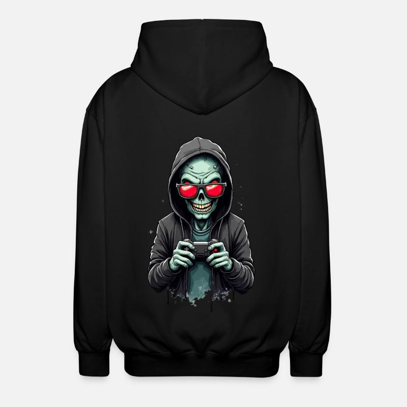 Joueur effrayant avec crâne - Veste à capuche unisexe - noir