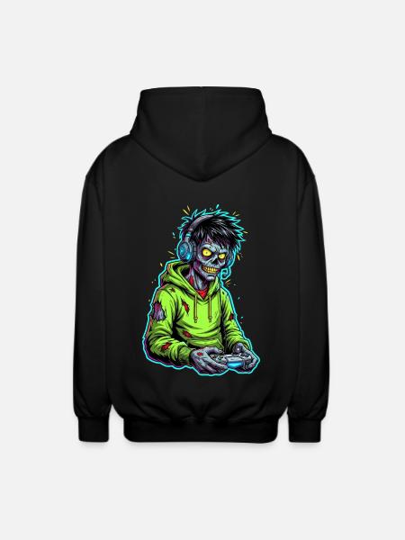 Zombie Gamer – Hjernen har brug for en pause! - Unisex hættejakke. - sort
