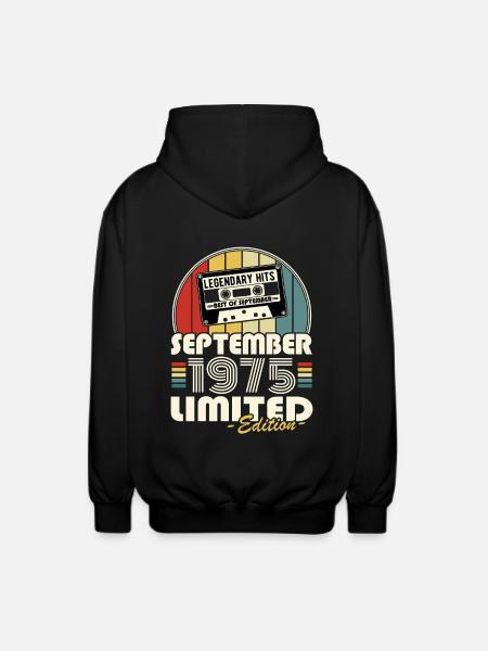 Légendaire depuis septembre 1975 millésime anniversaire - Veste à capuche unisexe - noir