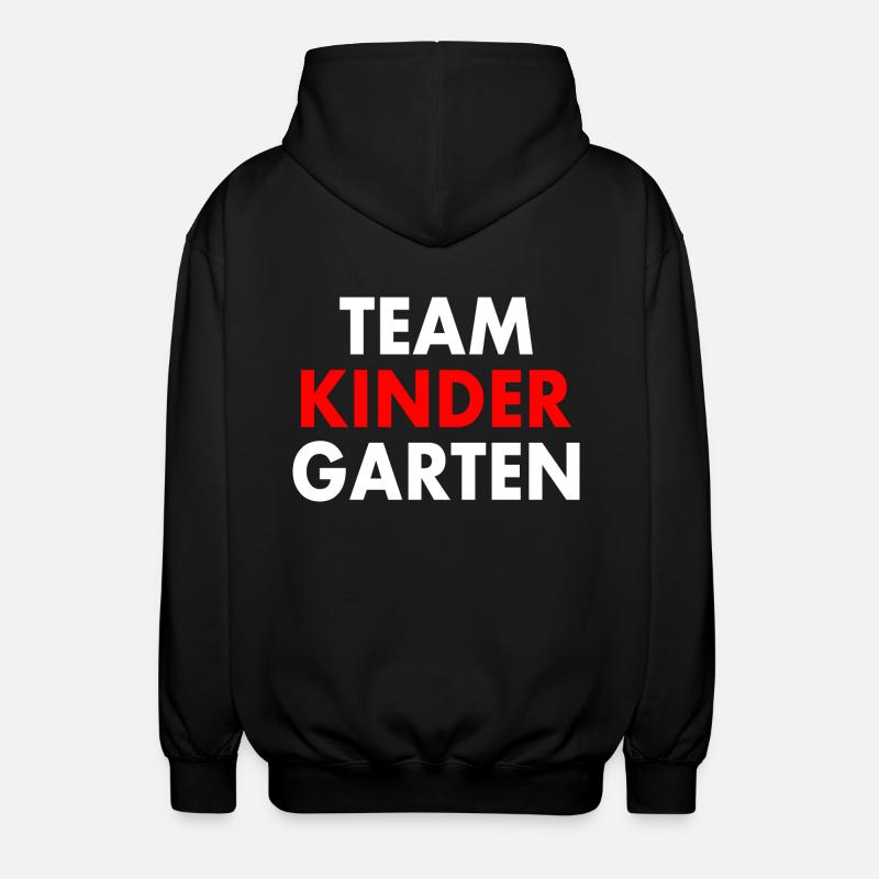 Team kindergarten - Unisex Kapuzenjacke - Schwarz