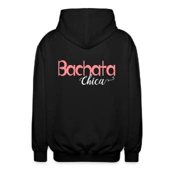 Bachata Chica - Dance Shirt - Unisex Kapuzenjacke - Schwarz - Hinten - AI Model Male 185 light (185cm)