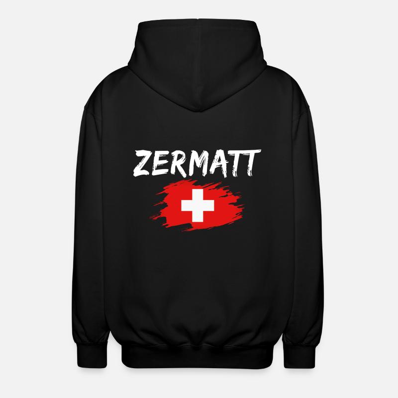Zermatt Suisse Drapeau - Veste à capuche unisexe - noir