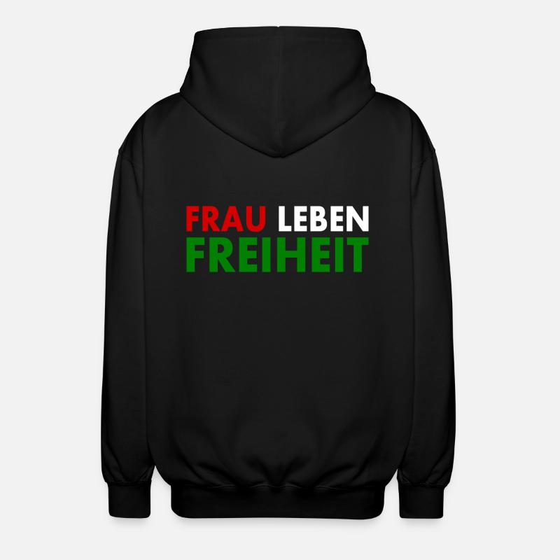 Frau leben freiheit - Unisex Kapuzenjacke - Schwarz