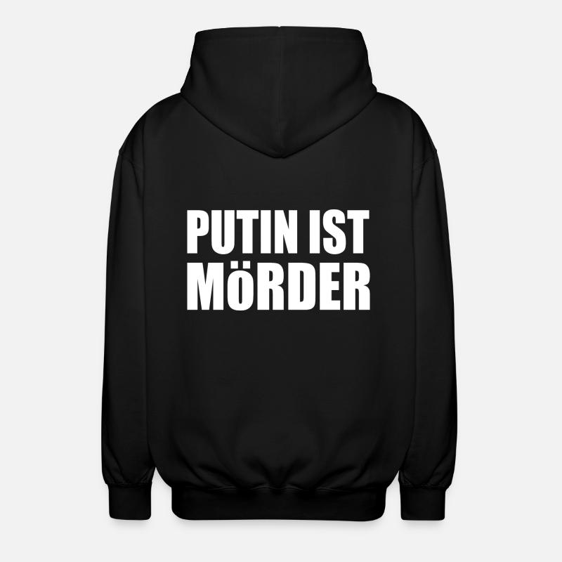 Putin ist mörder - Unisex Kapuzenjacke - Schwarz