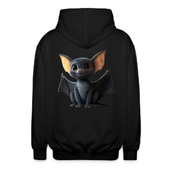 Fledermaus Flughund Vampir Bat Süße Fledemäuse - Unisex Kapuzenjacke - Schwarz - Hinten - AI Model Male 185 light (185cm)