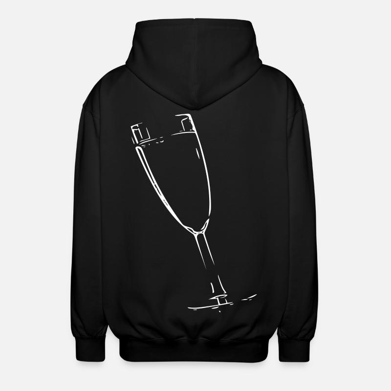 Abstraktes Glas / Linie / weiß / Muster - Unisex Kapuzenjacke - Schwarz