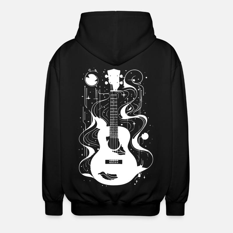 Dessin de ukulélé - Veste à capuche unisexe - noir