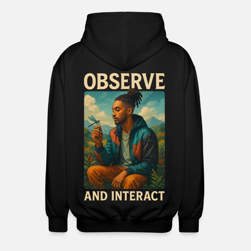 Observer et interagir - Veste à capuche unisexe - noir