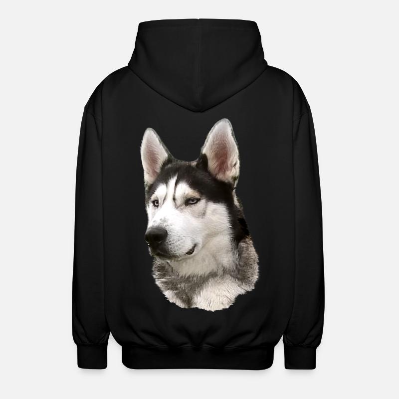 Visage husky Noir Blanc - Veste à capuche unisexe - noir