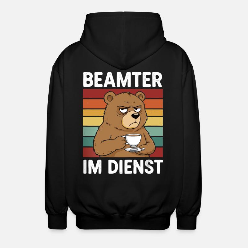 Beamter Kaffee Bär Beamtentum Beamte - Unisex Kapuzenjacke - Schwarz