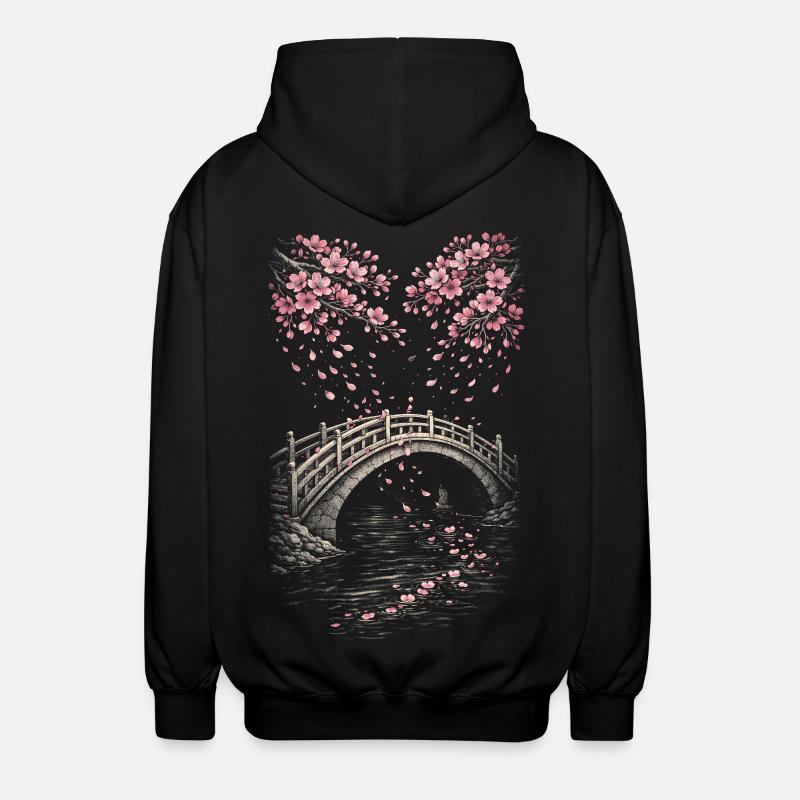 Kirschblüten Sakura Kirschblüte - Unisex Kapuzenjacke - Schwarz