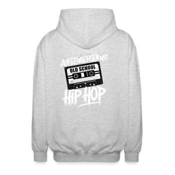Hip Hop Gangster Kassette Graffiti Old School Beat - Unisex Kapuzenjacke - Hellgrau meliert - Hinten - AI Model Male 185 light (185cm)