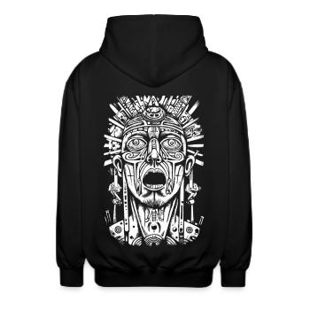 Punk tattoo gothic - Unisex Hooded Jacket - black - Back - AI Model Male 185 light (185cm)
