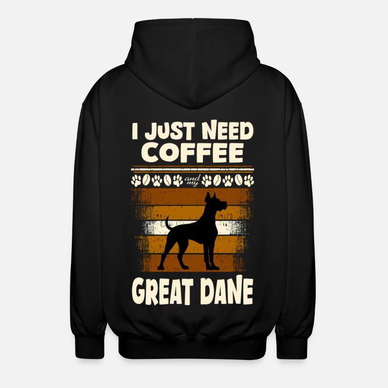 Great Dane Kaffee - Unisex Kapuzenjacke - Schwarz