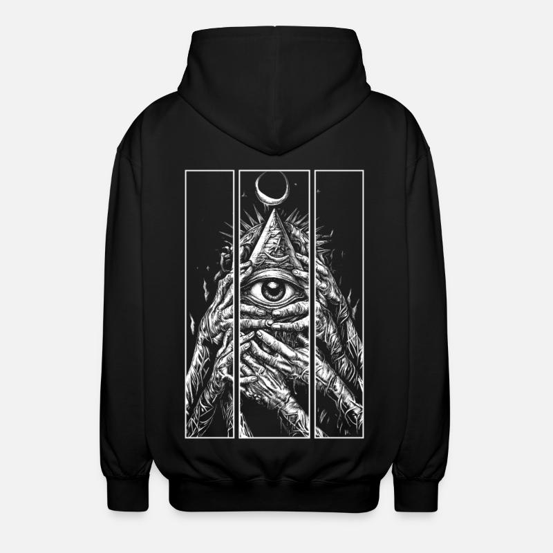 Pyramid eye punk style - Unisex Hooded Jacket - black