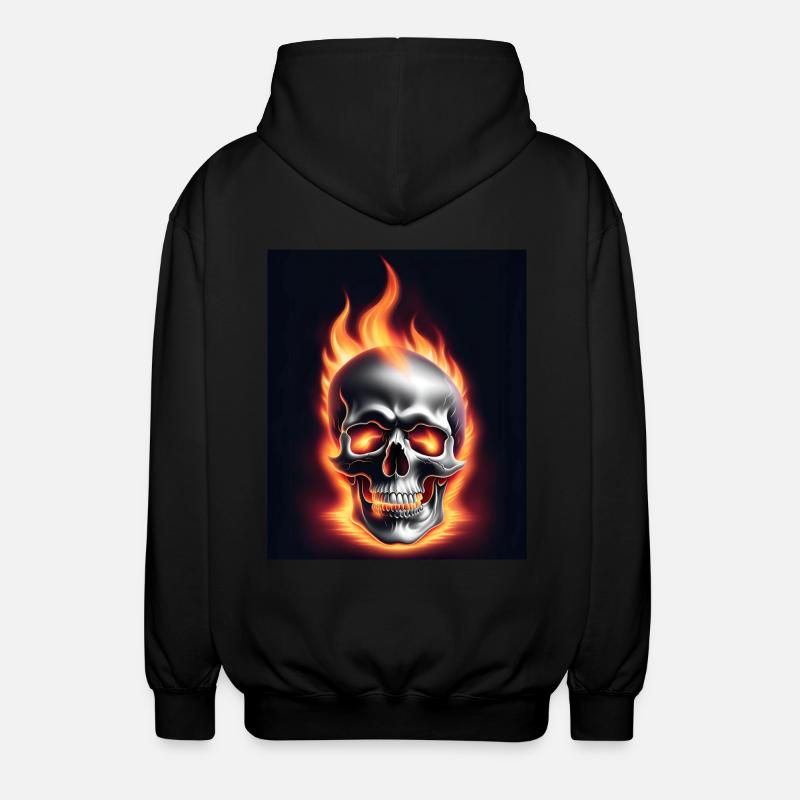 Ein brennender Schädel - Unisex Kapuzenjacke - Schwarz