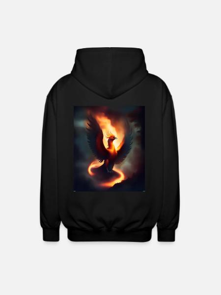 epic fire phoenix - Unisex Hooded Jacket - black