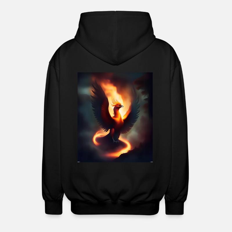 epic fire phoenix - Unisex Hooded Jacket - black