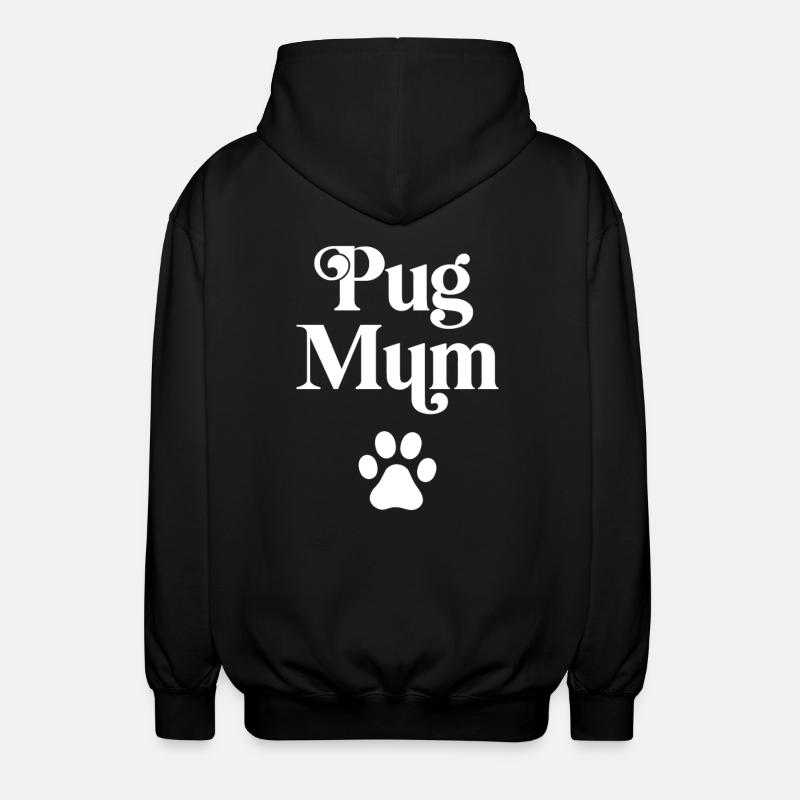 Mops-Mama - Unisex Kapuzenjacke - Schwarz