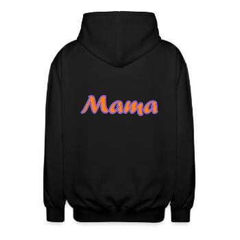MUTTERTAG. SCHÖNEN MUTTERTAG. MAMA. MAMMA - Unisex Kapuzenjacke - Schwarz - Hinten - AI Model Male 185 light (185cm)