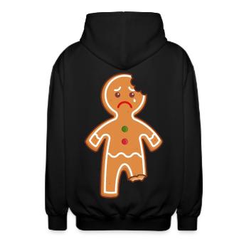 Lebkuchenmann Lebkuchen Mann Gingerbread Mi Mi Mi - Unisex Kapuzenjacke - Schwarz - Hinten - AI Model Male 185 light (185cm)
