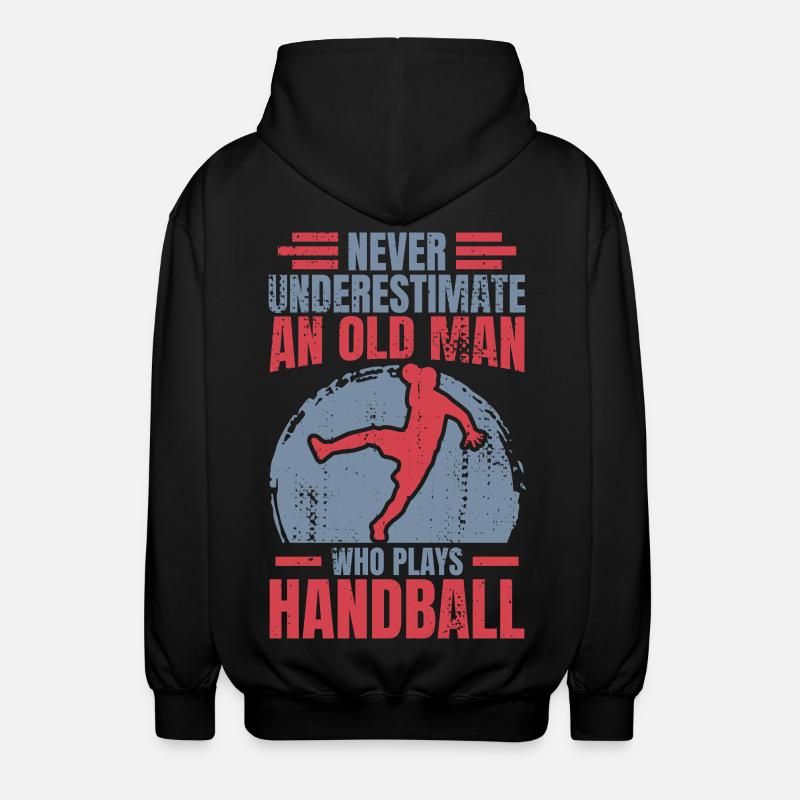 Håndbold bedstefar - Unisex hættejakke. - sort