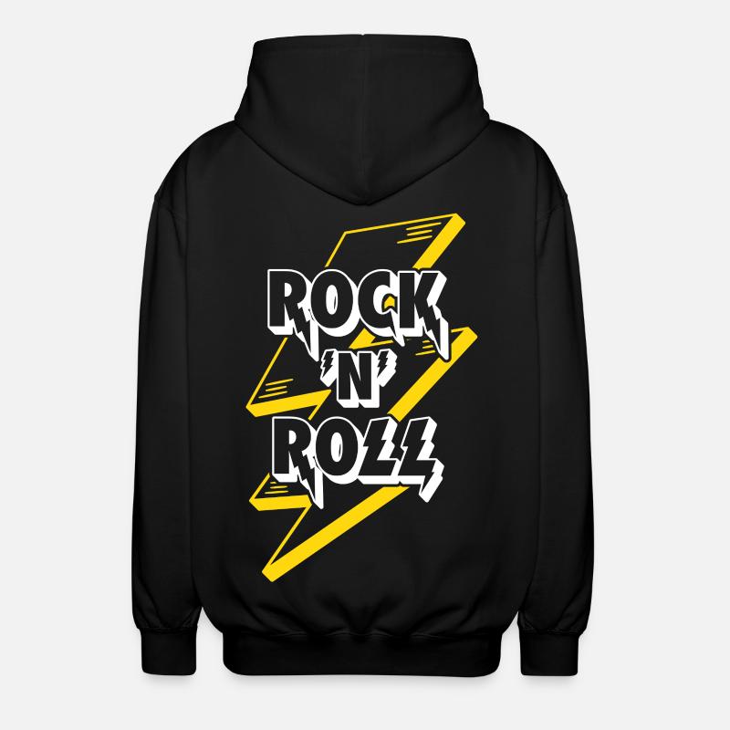 Logo texte rock’n’roll avec éclair - Veste à capuche unisexe - noir
