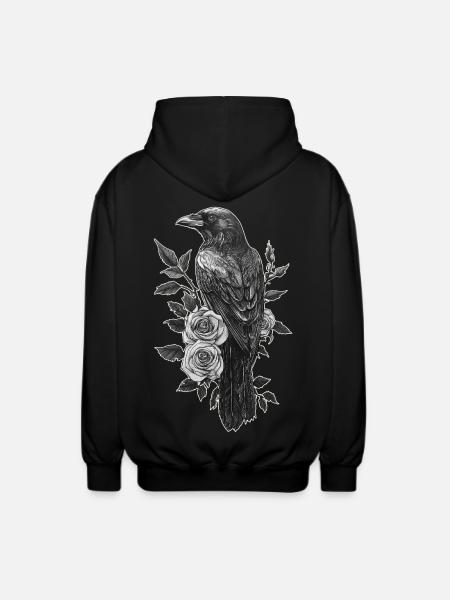 Raven - Unisex Hooded Jacket - black