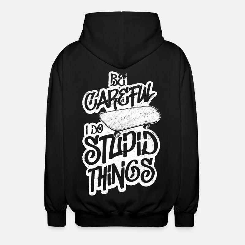 Attention je fais des bêtises - Veste à capuche unisexe - noir