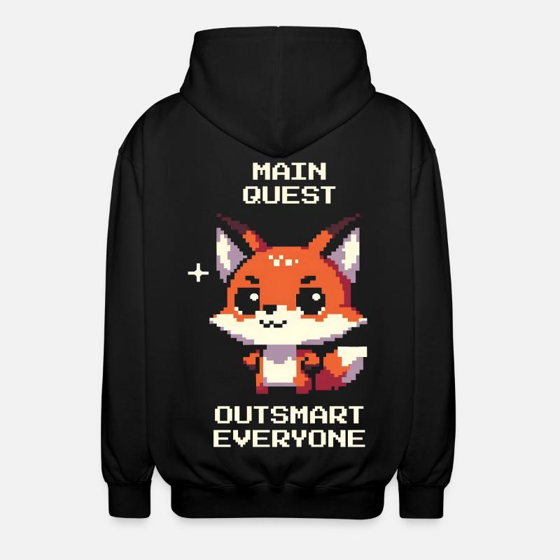 Hauptquest: alle austricksen | Fuchs, Trickster - Unisex Kapuzenjacke - Schwarz