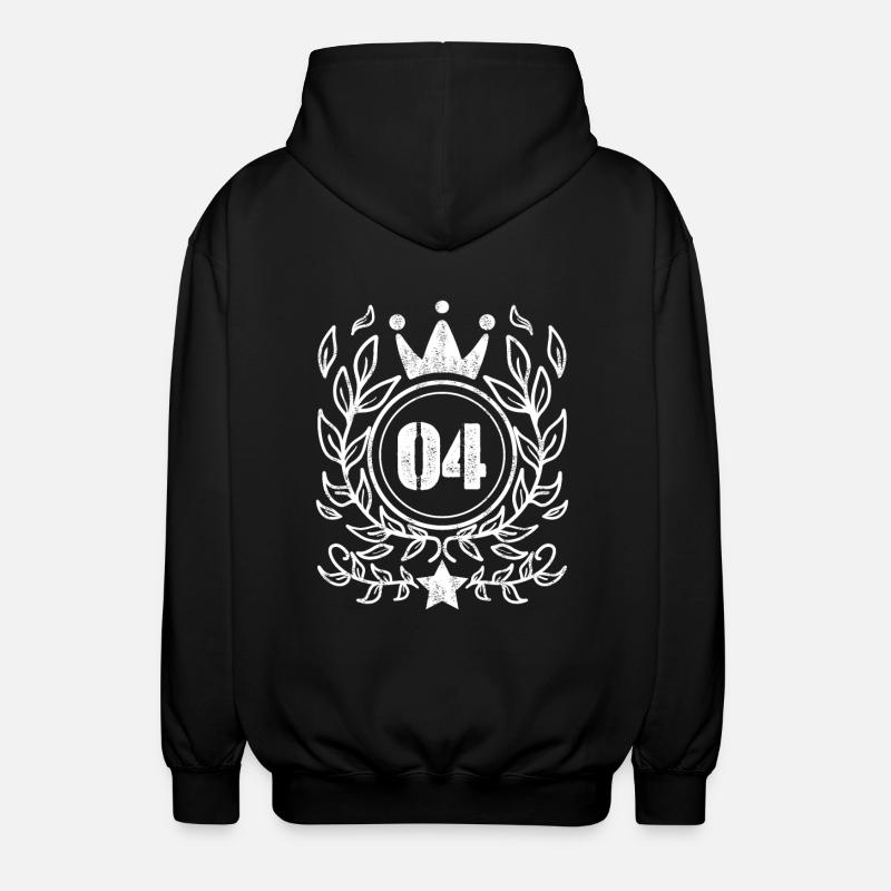 4 Zahl Krone Kranz - Unisex Kapuzenjacke - Schwarz