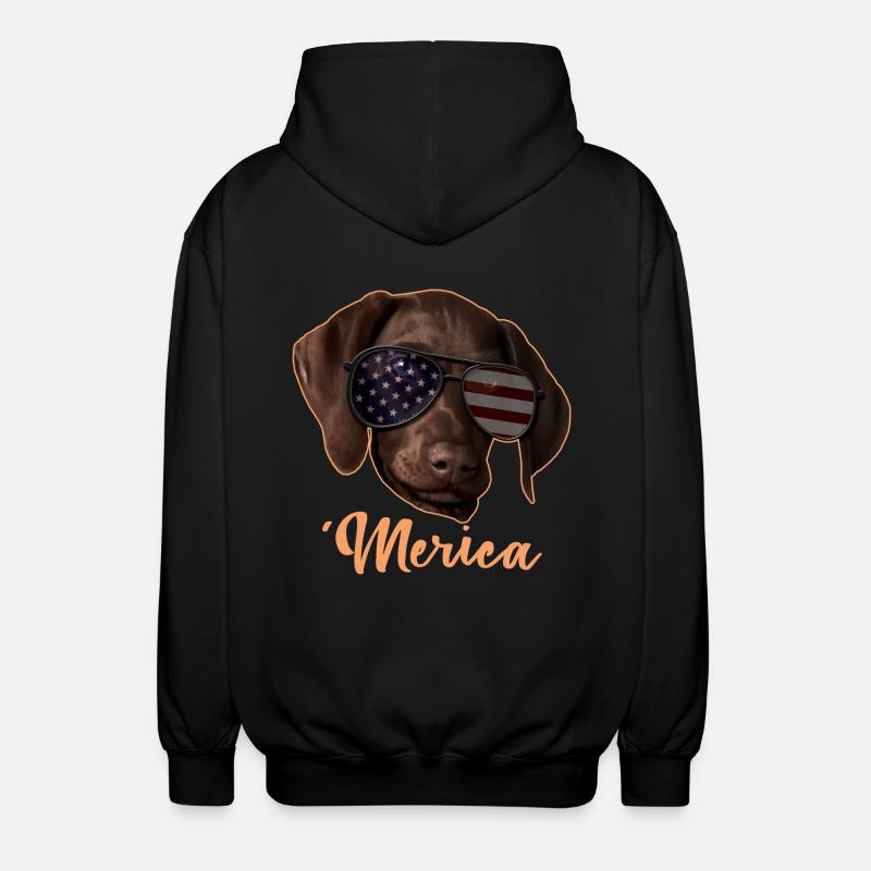 Merica Zeiger 4. Juli Geschenk - Unisex Kapuzenjacke - Schwarz