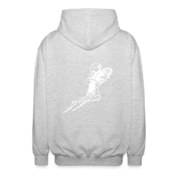 Taucher Leidenschaft Schwerelose Unterwasserwelt - Unisex Kapuzenjacke - Hellgrau meliert - Hinten - AI Model Male 185 light (185cm)