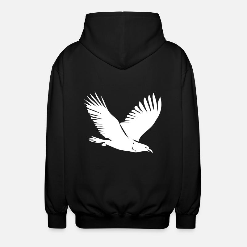 Vogel im Flug - Unisex Kapuzenjacke - Schwarz