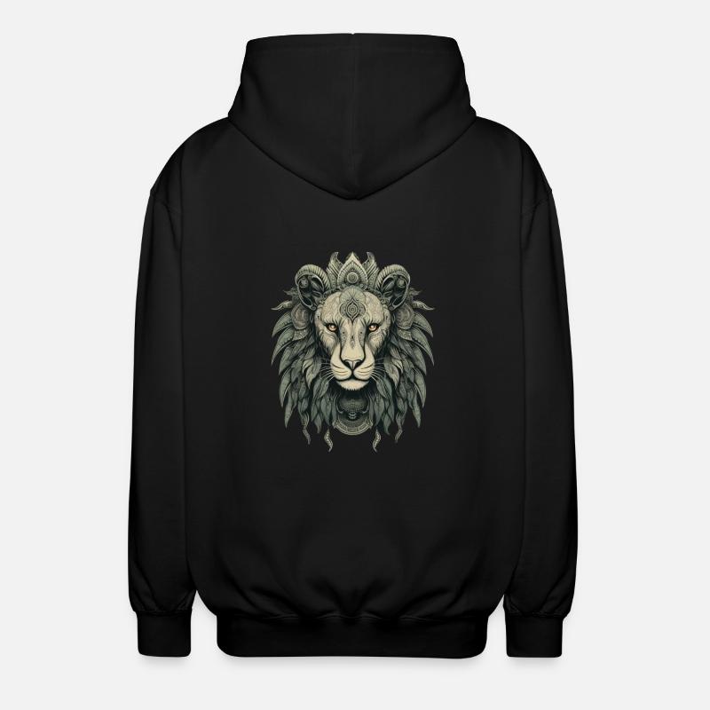 Löwe - Unisex Kapuzenjacke - Schwarz