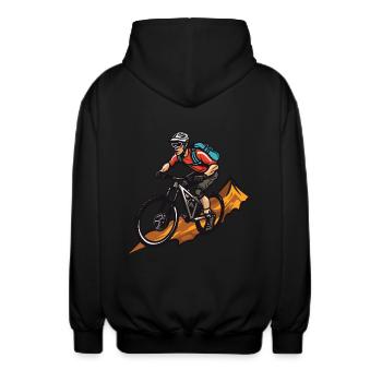 Mountainbiker Sport Mountainbike - Unisex Kapuzenjacke - Schwarz - Hinten - AI Model Male 185 light (185cm)
