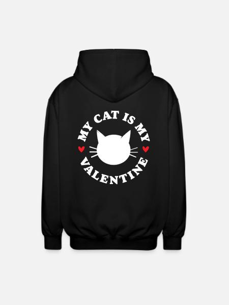 Mon chat est mon Valentin - Veste à capuche unisexe - noir