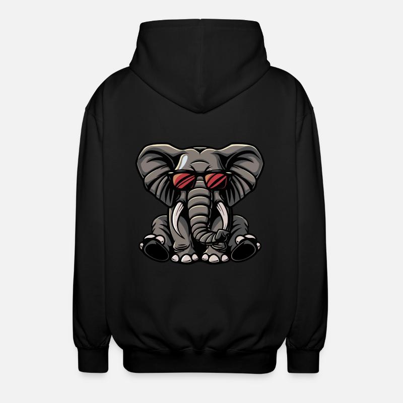 Elefant Cool Tier - Unisex Kapuzenjacke - Schwarz