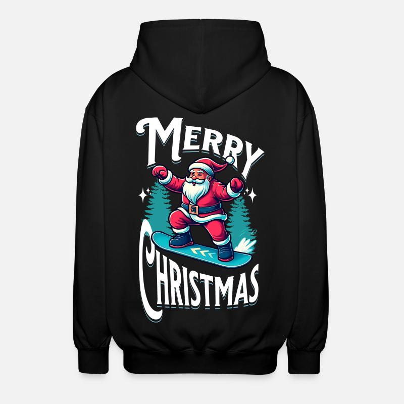 Le Père Noël du snowboard - Veste à capuche unisexe - noir