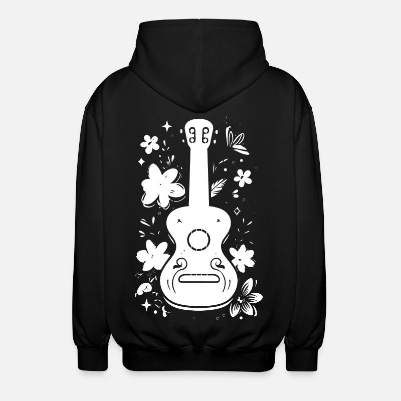 Graphismes Ukulélé - Veste à capuche unisexe - noir